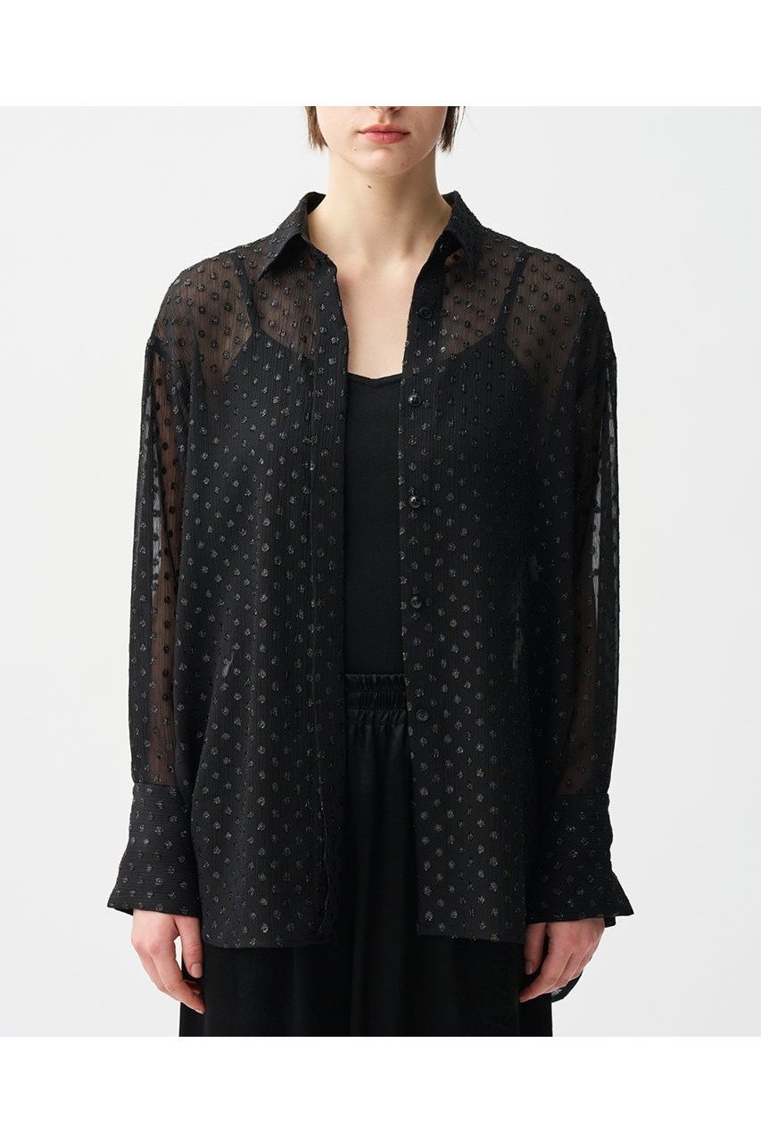 【アンクレイヴ/uncrave】のシアードットジャガード ブラウス 人気、トレンドファッション・服の通販 founy(ファニー) 　ファッション　Fashion　レディースファッション　Ladies' Fashion Online　トップス・カットソー　Cut & Sew Tops　シャツ/ブラウス　Elegant Blouses & Button-Ups　カフス　Cuffs　シアー　Sheer　シンプル　Simple　スリーブ　Sleeve　ドット　Dot　ロング　Long　NEW・新作・新着・新入荷　New Arrivals　羽織　Haori　other-4|ID: prp329100004599351 ipo3291000000032694494