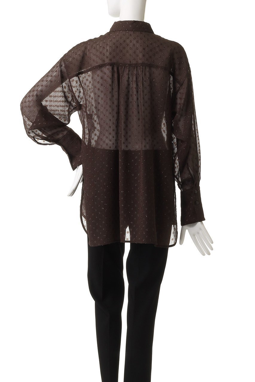 【アンクレイヴ/uncrave】のシアードットジャガード ブラウス 人気、トレンドファッション・服の通販 founy(ファニー) 　ファッション　Fashion　レディースファッション　Fashion for Women　トップス・カットソー　Cut & Sew Tops　シャツ・ブラウス・オフィスカジュアル　Elegant Blouses & Button-Ups　カフス　Cuff Design　シアー　Sheer, See-Through　シンプル　Simple, Minimal　スリーブ　Sleeve, Long Sleeve / Short Sleeve　ドット　Polka Dot, Dot Pattern　ロング　Long, Long-Length　羽織　Haori, Light Jacket　other-7|ID: prp329100004599351 ipo3291000000032732458