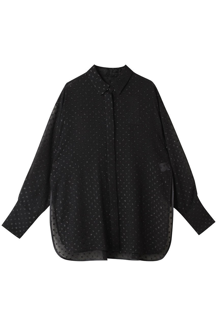 【アンクレイヴ/uncrave】のシアードットジャガード ブラウス インテリア・キッズ・メンズ・レディースファッション・服の通販 founy(ファニー) 　ファッション　Fashion　レディースファッション　Fashion for Women　トップス・カットソー　Cut & Sew Tops　シャツ・ブラウス・オフィスカジュアル　Elegant Blouses & Button-Ups　カフス　Cuff Design　シアー　Sheer, See-Through　シンプル　Simple, Minimal　スリーブ　Sleeve, Long Sleeve / Short Sleeve　ドット　Polka Dot, Dot Pattern　ロング　Long, Long-Length　羽織　Haori, Light Jacket　ブラック|ID: prp329100004599351 ipo3291000000035613750