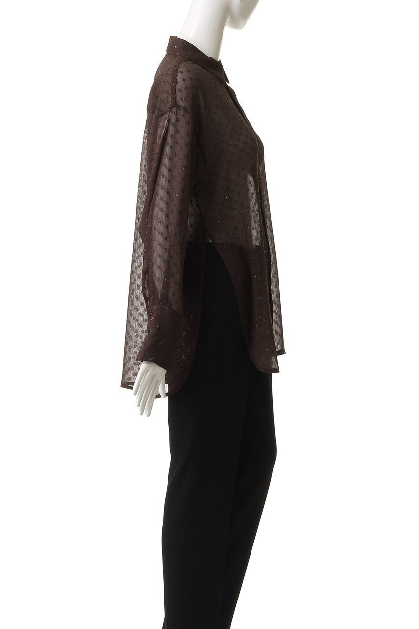 【アンクレイヴ/uncrave】のシアードットジャガード ブラウス 人気、トレンドファッション・服の通販 founy(ファニー) 　ファッション　Fashion　レディースファッション　Fashion for Women　トップス・カットソー　Cut & Sew Tops　シャツ・ブラウス・オフィスカジュアル　Elegant Blouses & Button-Ups　カフス　Cuff Design　シアー　Sheer, See-Through　シンプル　Simple, Minimal　スリーブ　Sleeve, Long Sleeve / Short Sleeve　ドット　Polka Dot, Dot Pattern　ロング　Long, Long-Length　羽織　Haori, Light Jacket　other-3|ID: prp329100004599351 ipo3291000000035613752