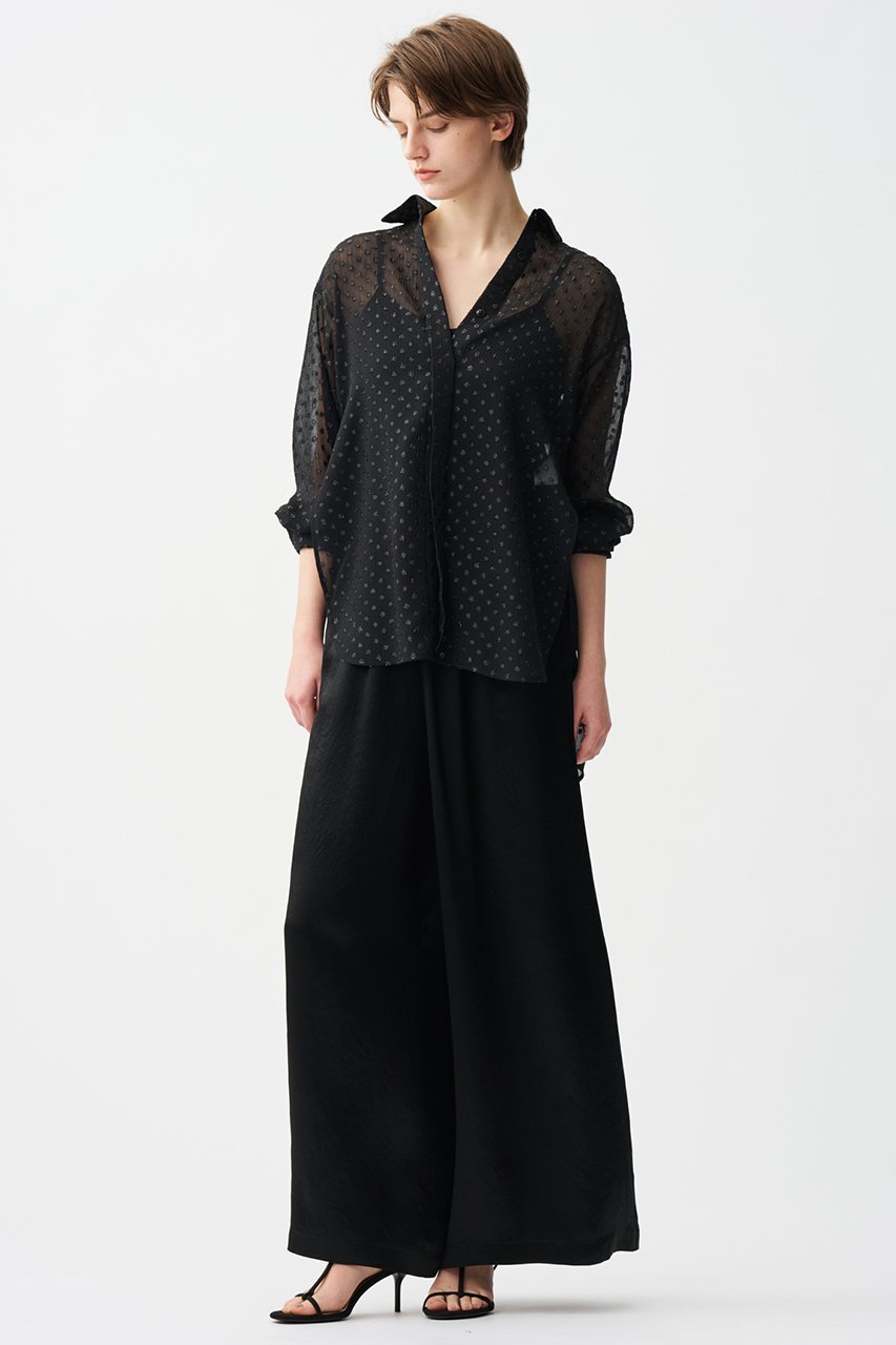 【アンクレイヴ/uncrave】のシアードットジャガード ブラウス 人気、トレンドファッション・服の通販 founy(ファニー) 　ファッション　Fashion　レディースファッション　Fashion for Women　トップス・カットソー　Cut & Sew Tops　シャツ・ブラウス・オフィスカジュアル　Elegant Blouses & Button-Ups　カフス　Cuff Design　シアー　Sheer, See-Through　シンプル　Simple, Minimal　スリーブ　Sleeve, Long Sleeve / Short Sleeve　ドット　Polka Dot, Dot Pattern　ロング　Long, Long-Length　羽織　Haori, Light Jacket　other-7|ID: prp329100004599351 ipo3291000000035613757