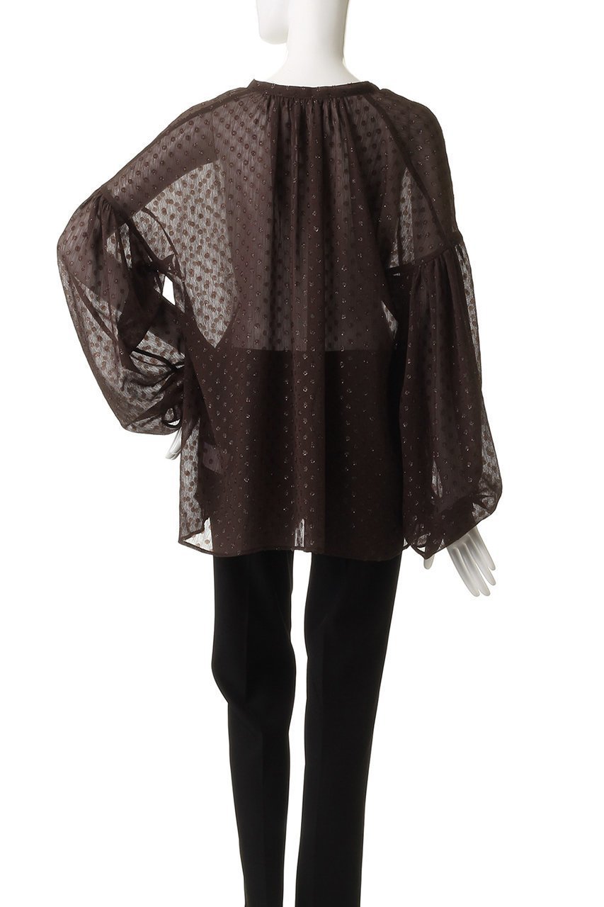 【アンクレイヴ/uncrave】のシアードットジャガード ブラウス 人気、トレンドファッション・服の通販 founy(ファニー) ファッション Fashion レディースファッション Fashion for Women トップス・カットソー Cut & Sew Tops シャツ・ブラウス・オフィスカジュアル Elegant Blouses & Button-Ups エアリー Airy Texture シアー Sheer, See-Through スリーブ Sleeve, Long Sleeve / Short Sleeve ドット Polka Dot, Dot Pattern リボン Ribbon, Bow ロング Long, Long-Length other-4|ID: prp329100004599352 ipo3291000000032732461