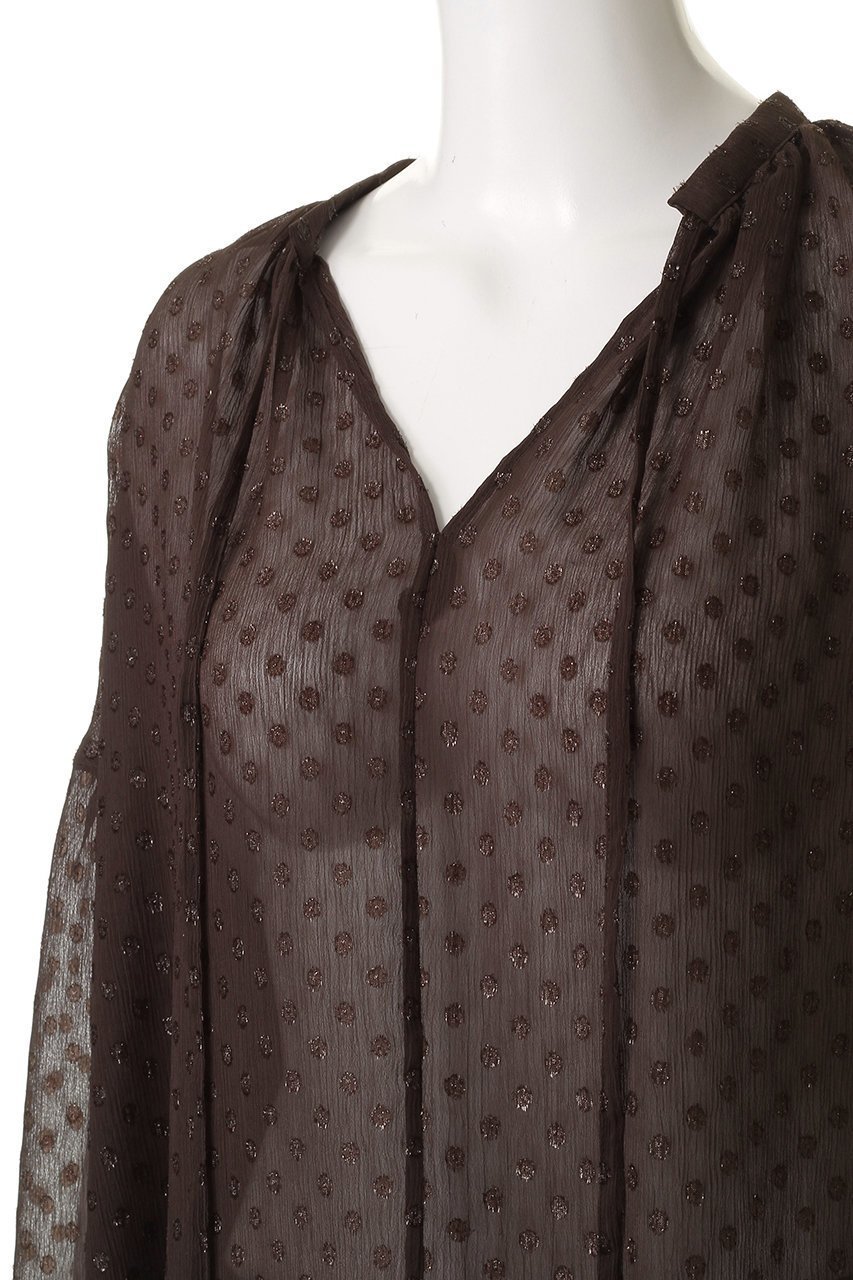 【アンクレイヴ/uncrave】のシアードットジャガード ブラウス 人気、トレンドファッション・服の通販 founy(ファニー) ファッション Fashion レディースファッション Fashion for Women トップス・カットソー Cut & Sew Tops シャツ・ブラウス・オフィスカジュアル Elegant Blouses & Button-Ups エアリー Airy Texture シアー Sheer, See-Through スリーブ Sleeve, Long Sleeve / Short Sleeve ドット Polka Dot, Dot Pattern リボン Ribbon, Bow ロング Long, Long-Length other-5|ID: prp329100004599352 ipo3291000000032732462