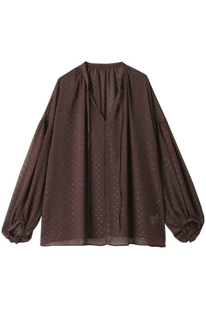 【アンクレイヴ/uncrave】のシアードットジャガード ブラウス インテリア・キッズ・メンズ・レディースファッション・服の通販 founy(ファニー) https://founy.com/ ファッション Fashion レディースファッション Fashion for Women トップス・カットソー Cut & Sew Tops シャツ・ブラウス・オフィスカジュアル Elegant Blouses & Button-Ups エアリー Airy Texture シアー Sheer, See-Through スリーブ Sleeve, Long Sleeve / Short Sleeve ドット Polka Dot, Dot Pattern リボン Ribbon, Bow ロング Long, Long-Length |ID: prp329100004599352 ipo3291000000036392146