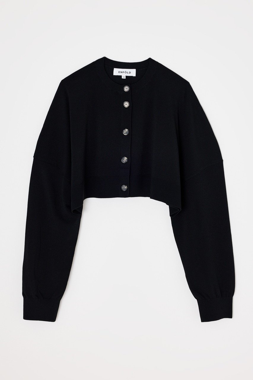 【エンフォルド/ENFOLD】のHALF-CIRCLE CARDIGAN/カーディガン インテリア・キッズ・メンズ・レディースファッション・服の通販 founy(ファニー) 　ファッション　Fashion　レディースファッション　Ladies' Fashion Online　トップス・カットソー　Tops/Tshirt　ニット　Knit Tops　カーディガン　Cardigans　カーディガン　Cardigan　ショート　Short　タンク　Tank　ルーズ　Loose　NEW・新作・新着・新入荷　New Arrivals　ブラック|ID: prp329100004599356 ipo3291000000032694530