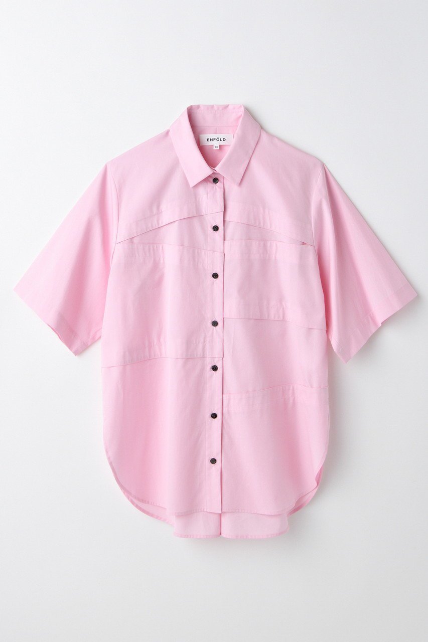 【エンフォルド/ENFOLD】のSTEP SHIRT/シャツ インテリア・キッズ・メンズ・レディースファッション・服の通販 founy(ファニー) 　ファッション　Fashion　レディースファッション　Ladies' Fashion Online　トップス・カットソー　Tops/Tshirt　シャツ/ブラウス　Shirts/Blouses　ショート　Short　スリーブ　Sleeve　ボトム　Bottom　切替　Switching　NEW・新作・新着・新入荷　New Arrivals　ライトピンク|ID: prp329100004599359 ipo3291000000032694537