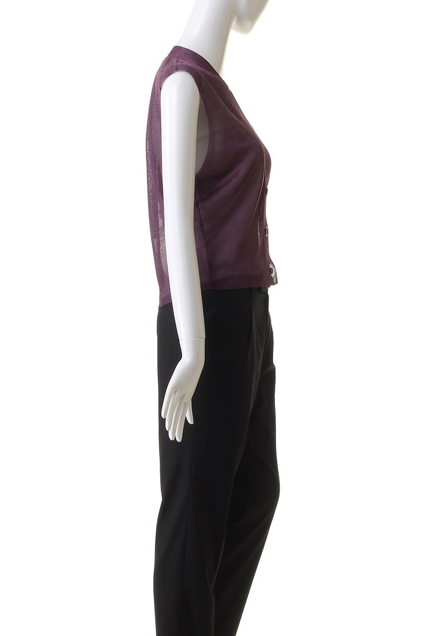 【マルティニーク/martinique】のシアームリネジレ 人気、トレンドファッション・服の通販 founy(ファニー) 　ファッション　Fashion　レディースファッション　Ladies' Fashion Online　トップス・カットソー　Cut & Sew Tops　ニット　Knit Tops & Sweaters　カーディガン　Layered Style Cardigans　ベスト/ジレ　Vests & Gilets　エレガント 上品　Elegant　カーディガン　Cardigan　パープル　Purple　再入荷　Restock/Back In Stock/Re Arrival　other-3|ID: prp329100004599361 ipo3291000000032694556