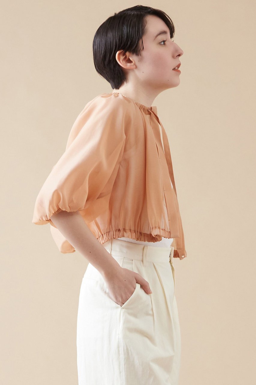 【マルティニーク/martinique】の2WAYクロップドブラウス 人気、トレンドファッション・服の通販 founy(ファニー) 　ファッション　Fashion　レディースファッション　Ladies' Fashion Online　トップス・カットソー　Cut & Sew Tops　シャツ/ブラウス　Elegant Blouses & Button-Ups　おすすめ　Recommend　ギャザー　Gather　シアー　Sheer　ショート　Short　スリーブ　Sleeve　トレンド　Trend　バランス　Balance　フロント　Front　リボン　Ribbon　リラックス　Relax　ワイド　Wide　再入荷　Restock/Back In Stock/Re Arrival　羽織　Haori　other-2|ID: prp329100004599362 ipo3291000000032694573