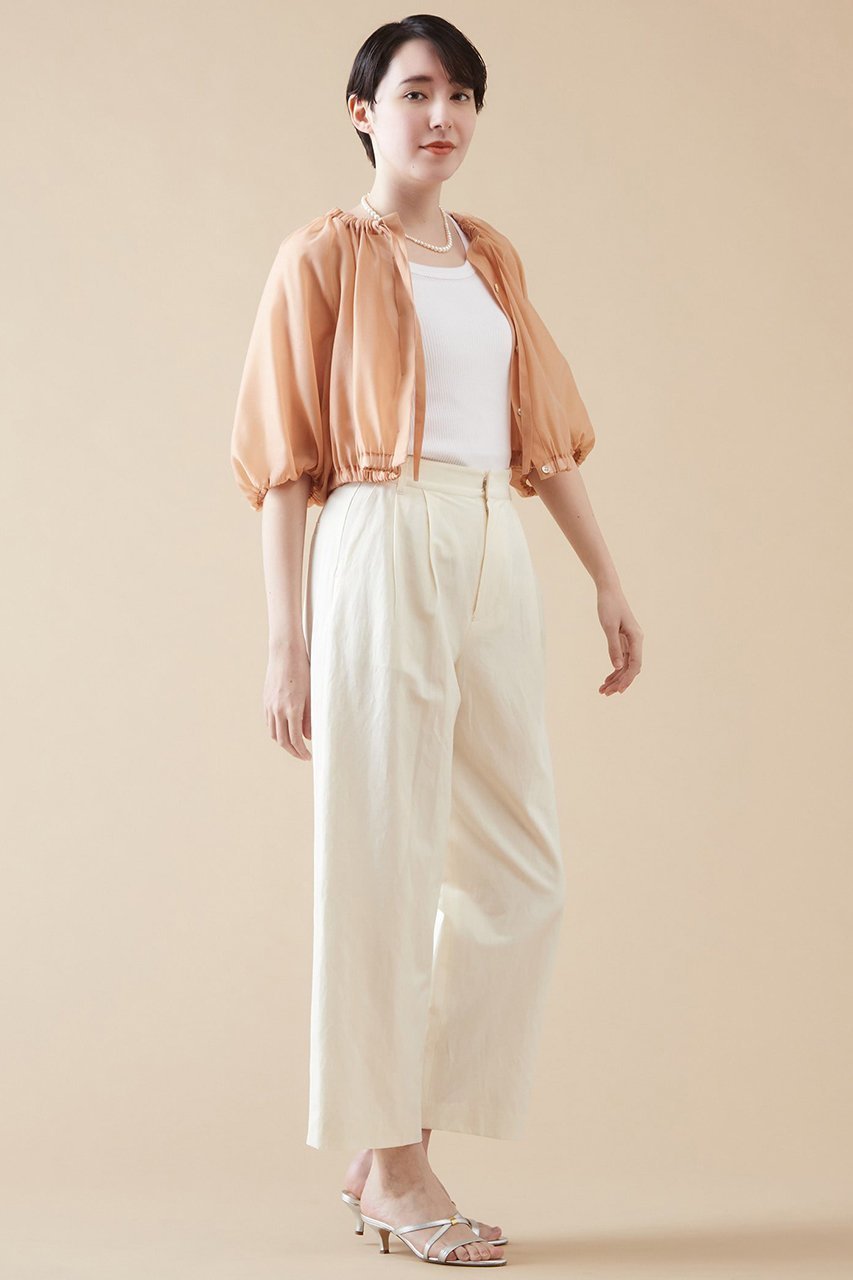 【マルティニーク/martinique】の2WAYクロップドブラウス 人気、トレンドファッション・服の通販 founy(ファニー) 　ファッション　Fashion　レディースファッション　Ladies' Fashion Online　トップス・カットソー　Cut & Sew Tops　シャツ/ブラウス　Elegant Blouses & Button-Ups　おすすめ　Recommend　ギャザー　Gather　シアー　Sheer　ショート　Short　スリーブ　Sleeve　トレンド　Trend　バランス　Balance　フロント　Front　リボン　Ribbon　リラックス　Relax　ワイド　Wide　再入荷　Restock/Back In Stock/Re Arrival　羽織　Haori　other-3|ID: prp329100004599362 ipo3291000000032694574