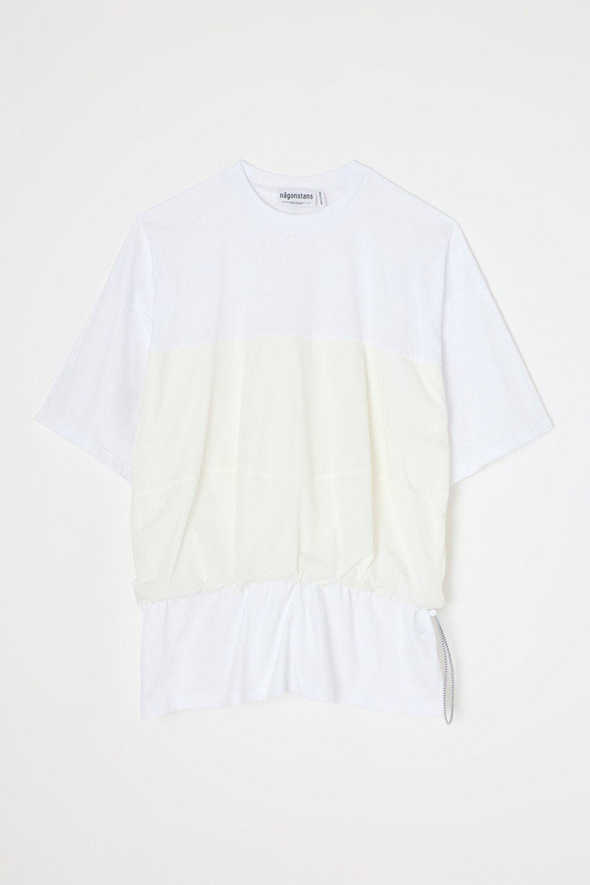 【ナゴンスタンス/nagonstans】のwoven combinatin t-shirt/Tシャツ インテリア・キッズ・メンズ・レディースファッション・服の通販 founy(ファニー) 　ファッション　Fashion　レディースファッション　Ladies' Fashion Online　トップス・カットソー　Tops/Tshirt　シャツ/ブラウス　Shirts/Blouses　ロング / Tシャツ　T-Shirts　カットソー　Cut and Sewn　ショート　Short　スリーブ　Sleeve　セットアップ　Set Up　バルーン　Balloon　フェミニン　Feminine　ミックス　Mix　リラックス　Relax　NEW・新作・新着・新入荷　New Arrivals　Salt|ID: prp329100004599375 ipo3291000000032694691