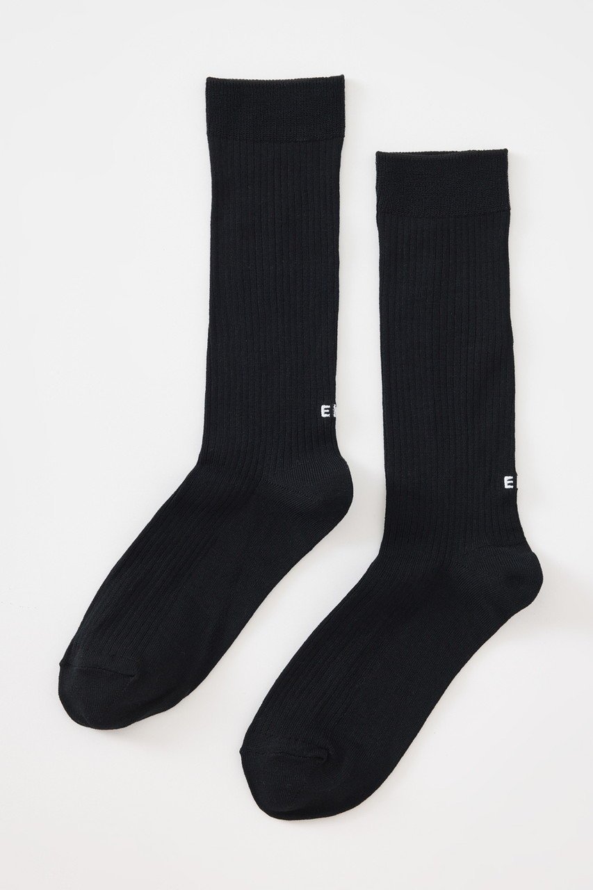 【エンフォルド/ENFOLD】のEMBROIDERY HIGH-GAUGE SOCKS/ソックス インテリア・キッズ・メンズ・レディースファッション・服の通販 founy(ファニー) 　ファッション　Fashion　レディースファッション　Ladies' Fashion Online　ソックス　Socks　レッグウェア　Legwear　サンダル　Sandals　シルケット　Mercerization　ソックス　Socks　フィット　Fit　夏　Summer　NEW・新作・新着・新入荷　New Arrivals　ブラック|ID: prp329100004599377 ipo3291000000032694700