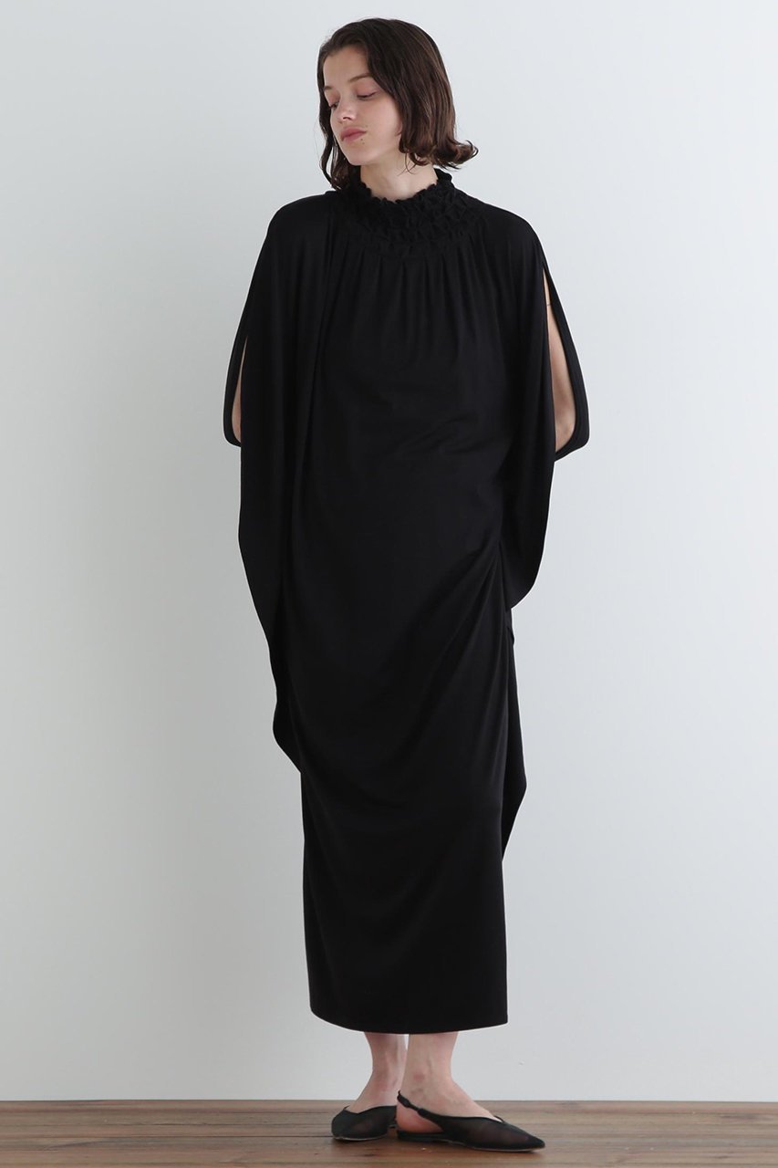 【ル フィル/LE PHIL】のエンブロイダリージャージワンピース 人気、トレンドファッション・服の通販 founy(ファニー) 　ファッション　Fashion　レディースファッション　Ladies' Fashion Online　ワンピース　Dresses　チュニック　Tunic Tops & Dresses　ギャザー　Gather　ジャージ　Jersey　スタンダード　Standard　チュニック　Tunic　ドレス　Dress　ドレープ　Drape　フォルム　Form　ロング　Long　再入荷　Restock/Back In Stock/Re Arrival　other-2|ID: prp329100004599381 ipo3291000000032694729