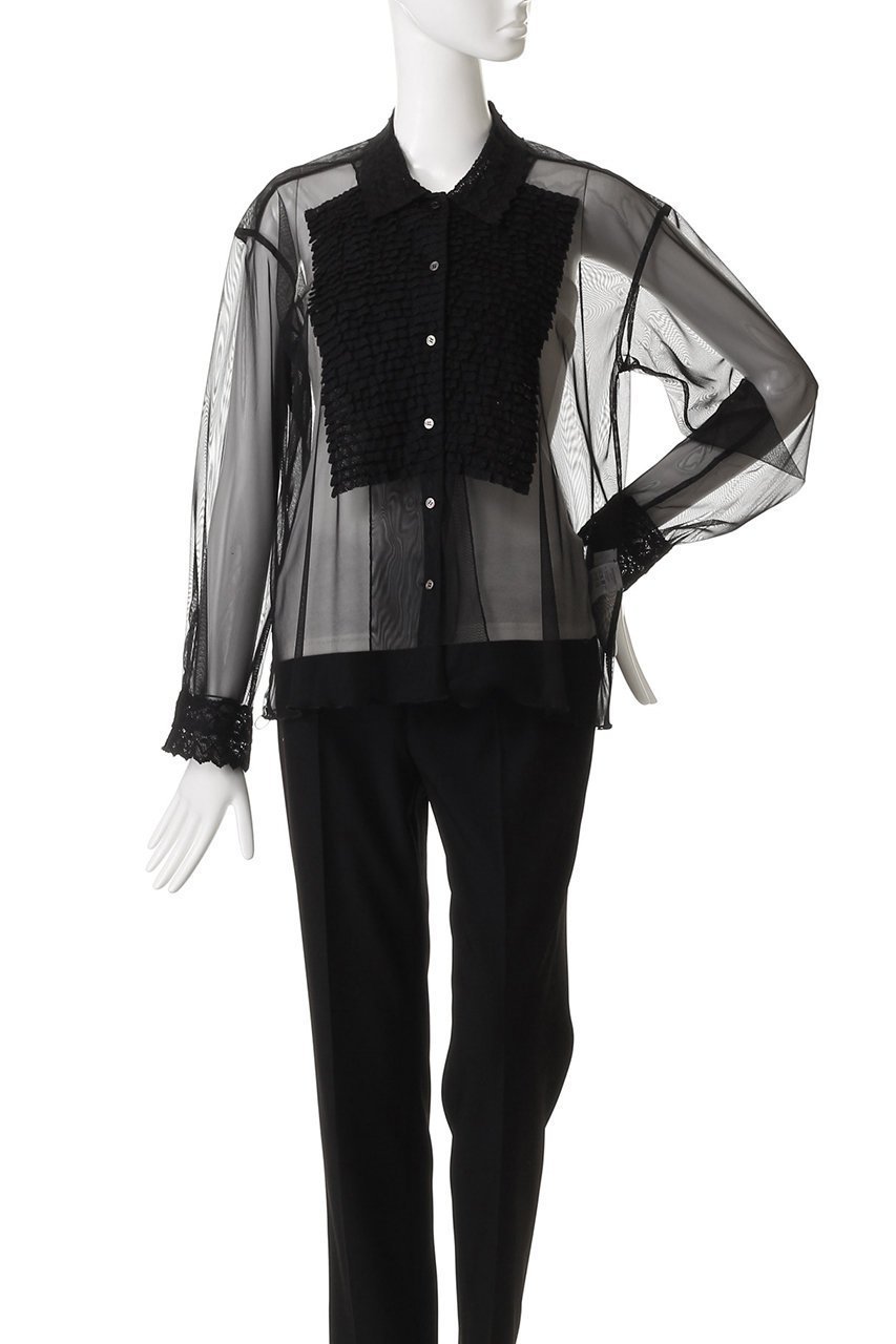 【ガリャルダガランテ/GALLARDAGALANTE】の【HERITANOVUM】ラッフルボザムシャツ 人気、トレンドファッション・服の通販 founy(ファニー) 　ファッション　Fashion　レディースファッション　Ladies' Fashion Online　トップス・カットソー　Tops/Tshirt　シャツ/ブラウス　Shirts/Blouses　インナー　Inner　キャミソール　Camisole　シアー　Sheer　スタンダード　Standard　スリーブ　Sleeve　チュール　Tulle　レース　Race　ロング　Long　エレガント 上品　Elegant　NEW・新作・新着・新入荷　New Arrivals　other-2|ID: prp329100004599382 ipo3291000000032694735