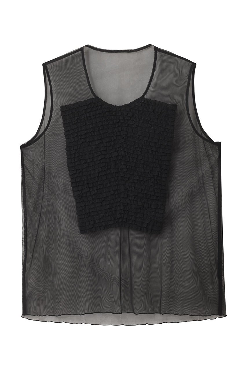 【ガリャルダガランテ/GALLARDAGALANTE】の【HERITANOVUM】ラッフルボザムスリーブレスブラウス インテリア・キッズ・メンズ・レディースファッション・服の通販 founy(ファニー) 　ファッション　Fashion　レディースファッション　Ladies' Fashion Online　トップス・カットソー　Tops/Tshirt　キャミソール / ノースリーブ　No Sleeves　シャツ/ブラウス　Shirts/Blouses　おすすめ　Recommend　インナー　Inner　キャミソール　Camisole　ジャケット　Jacket　スタンダード　Standard　チュール　Tulle　ノースリーブ　No Sleeve　エレガント 上品　Elegant　NEW・新作・新着・新入荷　New Arrivals　ブラック|ID: prp329100004599386 ipo3291000000032694776