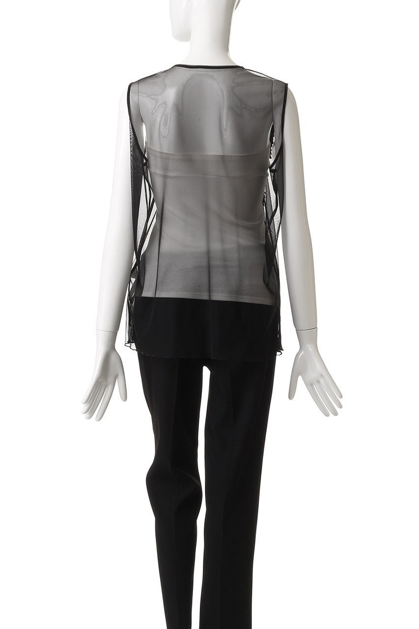 【ガリャルダガランテ/GALLARDAGALANTE】の【HERITANOVUM】ラッフルボザムスリーブレスブラウス 人気、トレンドファッション・服の通販 founy(ファニー) 　ファッション　Fashion　レディースファッション　Ladies' Fashion Online　トップス・カットソー　Tops/Tshirt　キャミソール / ノースリーブ　No Sleeves　シャツ/ブラウス　Shirts/Blouses　おすすめ　Recommend　インナー　Inner　キャミソール　Camisole　ジャケット　Jacket　スタンダード　Standard　チュール　Tulle　ノースリーブ　No Sleeve　エレガント 上品　Elegant　NEW・新作・新着・新入荷　New Arrivals　other-4|ID: prp329100004599386 ipo3291000000032694779