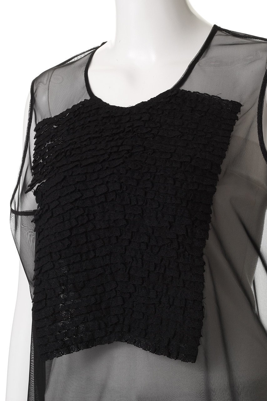 【ガリャルダガランテ/GALLARDAGALANTE】の【HERITANOVUM】ラッフルボザムスリーブレスブラウス 人気、トレンドファッション・服の通販 founy(ファニー) 　ファッション　Fashion　レディースファッション　Ladies' Fashion Online　トップス・カットソー　Tops/Tshirt　キャミソール / ノースリーブ　No Sleeves　シャツ/ブラウス　Shirts/Blouses　おすすめ　Recommend　インナー　Inner　キャミソール　Camisole　ジャケット　Jacket　スタンダード　Standard　チュール　Tulle　ノースリーブ　No Sleeve　エレガント 上品　Elegant　NEW・新作・新着・新入荷　New Arrivals　other-5|ID: prp329100004599386 ipo3291000000032694780