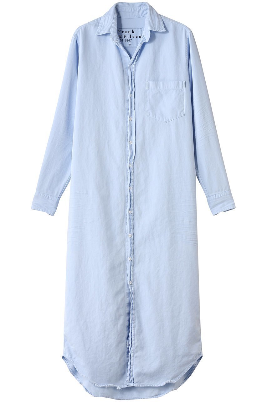 【フランク&アイリーン/Frank&Eileen】のRORY イタリアンフェイマスデニム ブルーロングシャツ インテリア・キッズ・メンズ・レディースファッション・服の通販 founy(ファニー) 　ファッション　Fashion　レディースファッション　Fashion for Women　トップス・カットソー　Cut & Sew Tops　シャツ・ブラウス・オフィスカジュアル　Elegant Blouses & Button-Ups　スリーブ　Sleeve, Long Sleeve / Short Sleeve　ロング　Long, Long-Length　ブルー|ID: prp329100004599388 ipo3291000000036034872