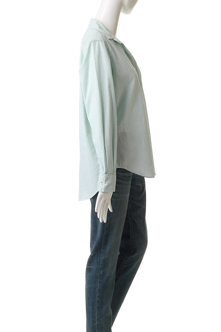 【フランク&アイリーン/Frank&Eileen】のEILEEN イタリアンコットン グリーンストライプシャツ 人気、トレンドファッション・服の通販 founy(ファニー) 　ファッション　Fashion　レディースファッション　Ladies' Fashion Online　トップス・カットソー　Cut & Sew Tops　シャツ/ブラウス　Elegant Blouses & Button-Ups　ストライプ　Stripe　スリーブ　Sleeve　ロング　Long　NEW・新作・新着・新入荷　New Arrivals　other-3|ID: prp329100004599396 ipo3291000000032694877