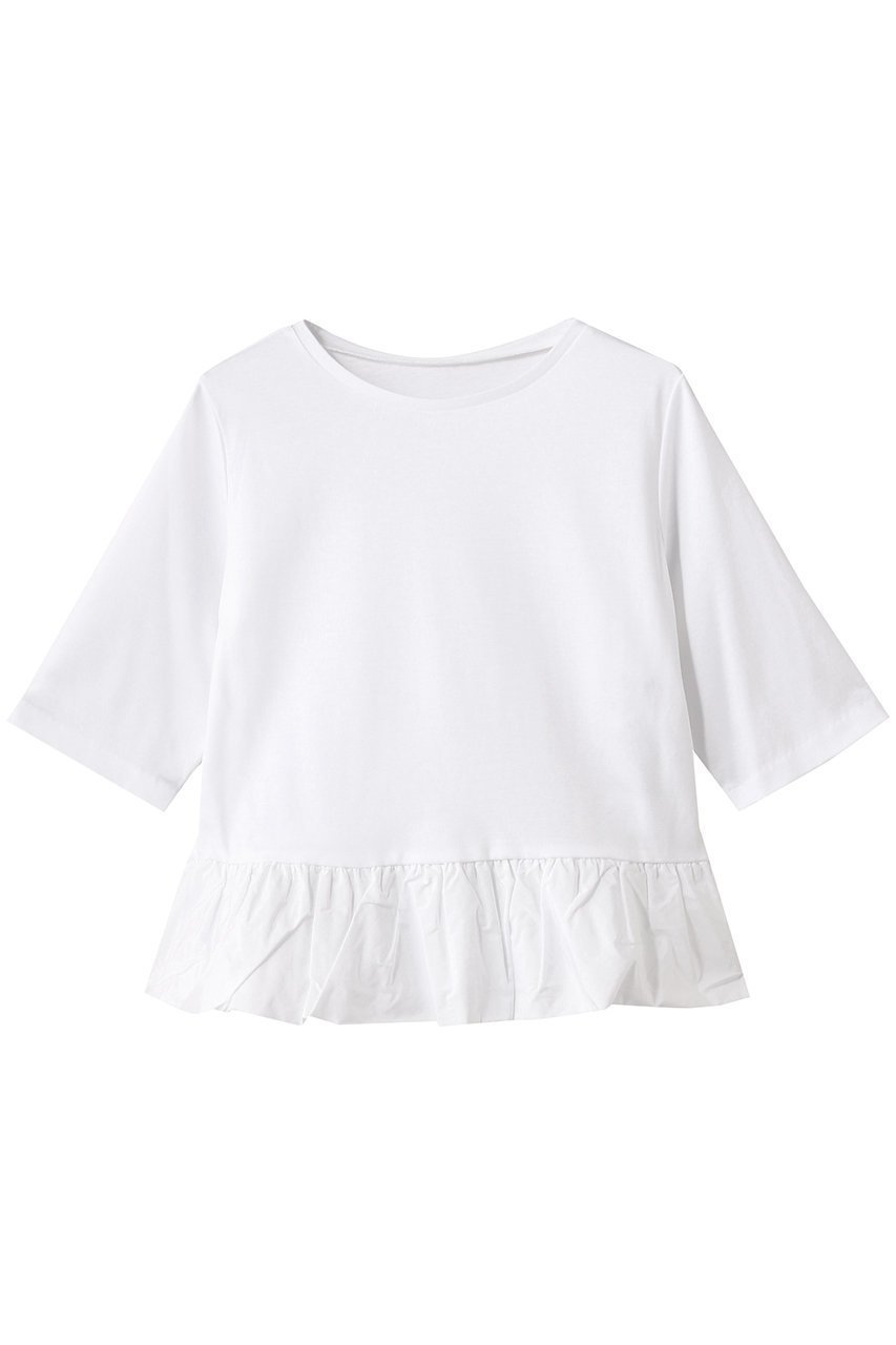 【アナイ/ANAYI】のライトポンチペプラム5分袖プルオーバー インテリア・キッズ・メンズ・レディースファッション・服の通販 founy(ファニー) 　ファッション　Fashion　レディースファッション　Ladies' Fashion Online　トップス・カットソー　Cut & Sew Tops　シャツ/ブラウス　Elegant Blouses & Button-Ups　ロング / Tシャツ　Longline T-Shirts & Tees　プルオーバー　Pullovers　カットソー　Tops & T-Shirts　2025年　2025　2025-2026秋冬・A/W　2025–2026 Fall/Winter Fashion A/W　ショート　Short　スラックス　Slacks　スリーブ　Sleeve　デニム　Denim　ハーフ　Half　フェミニン　Feminine　プレーン　Plane　ペプラム　Peplum　A/W・秋冬　Aw・Autumn/Winter・Fw・Fall-Winter　ホワイト|ID: prp329100004599399 ipo3291000000032694916