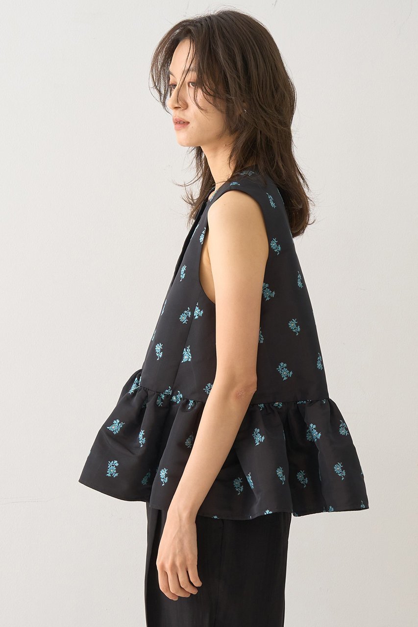 【デザイン ワークス/DESIGN WORKS】のフラワージャガードペムラムジャケット 人気、トレンドファッション・服の通販 founy(ファニー) 　ファッション　Fashion　レディースファッション　Fashion for Women　アウター　Coat / Outerwear Collection　レディースジャケット・軽アウター　Jackets　カットソー　Cut and Sewn Top　シャンブレー　Chambray, Denim-Like Fabric　ジャカード／ジャガード　Jacquard, Woven Pattern　ジャケット　Jacket, Outerwear　ベスト　Vest, Waistcoat　ペプラム　Peplum, Flared Hem　エレガント 上品　Elegant　別注　Limited Edition, Custom Order　新作・新入荷　New Arrivals / New In　秋　Autumn　other-2|ID: prp329100004600369 ipo3291000000032703090