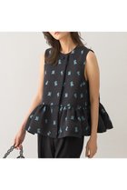 【デザイン ワークス/DESIGN WORKS】のフラワージャガードペムラムジャケット ダークブラウン|ID: prp329100004600369 ipo3291000000036097666