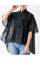 【デザイン ワークス/DESIGN WORKS】のオーガンジーシアーラウンドヘムシャツ ブラック|ID: prp329100004600370 ipo3291000000032703099