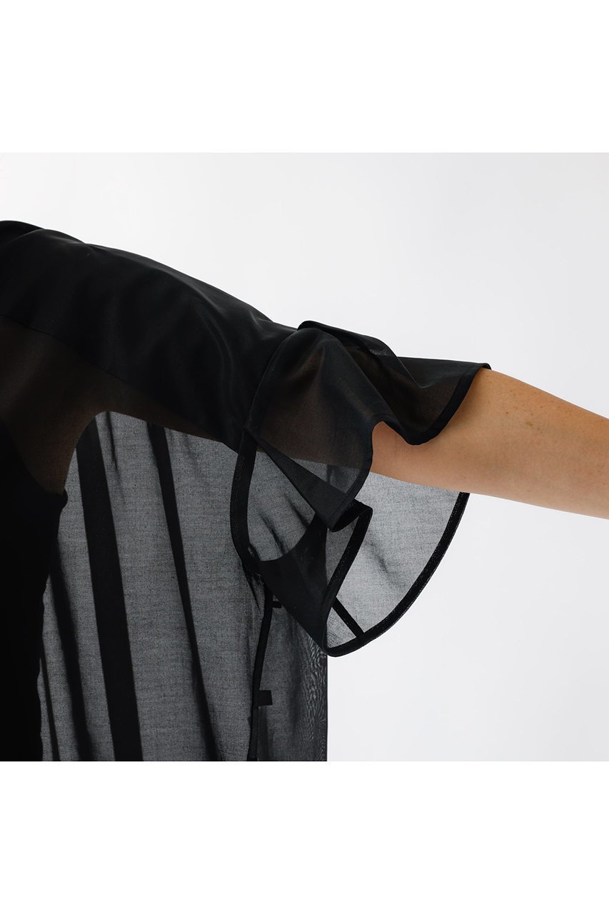 【デザイン ワークス/DESIGN WORKS】のオーガンジーシアーラウンドヘムシャツ 人気、トレンドファッション・服の通販 founy(ファニー) 　ファッション　Fashion　レディースファッション　Fashion for Women　トップス・カットソー　Cut & Sew Tops　シャツ・ブラウス・オフィスカジュアル　Elegant Blouses & Button-Ups　おすすめ　Recommended / Our Picks　アシンメトリー　Asymmetrical Style　オーガンジー　Organza Fabric　キャミソール　Camisole, Spaghetti Strap Top　ギャザー　Gathered, Ruffled　シアー　Sheer, See-Through　ショート　Short, Short Length　スキッパー　Skipper, Open Collar　スリーブ　Sleeve, Long Sleeve / Short Sleeve　デニム　Denim, Jeans Material　フレア　Flare, Flared　エレガント 上品　Elegant　新作・新入荷　New Arrivals / New In　other-6|ID: prp329100004600370 ipo3291000000032703104