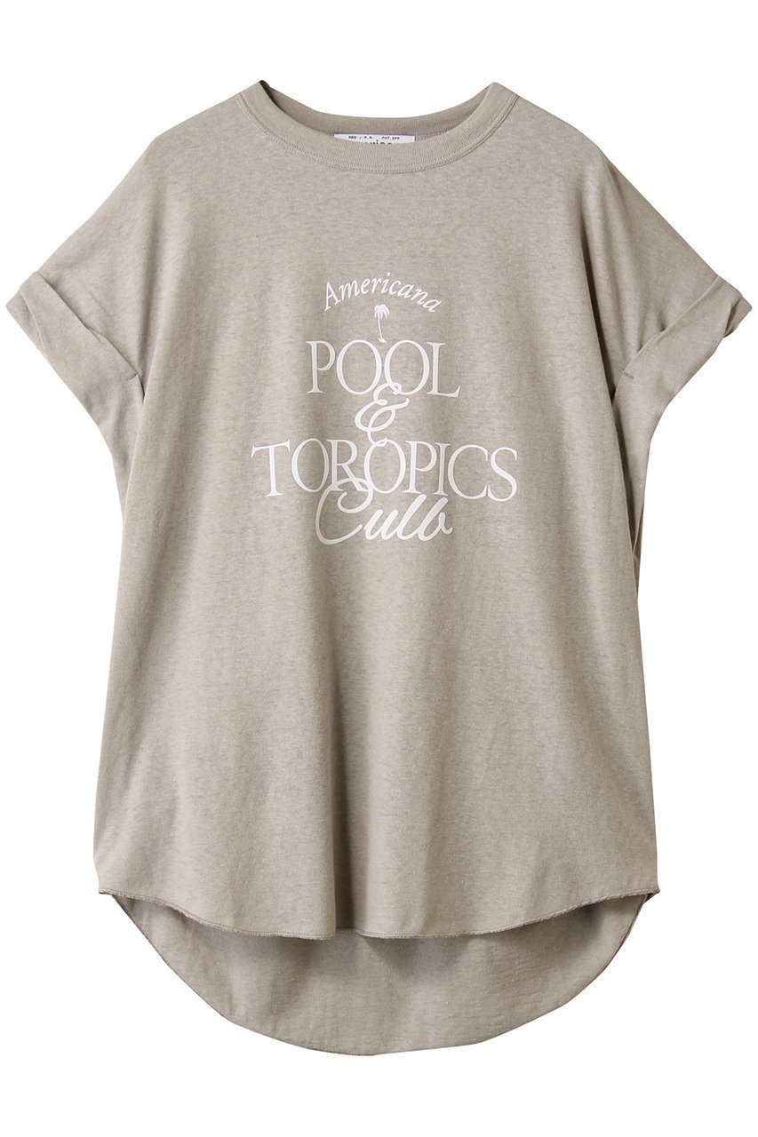 【アメリカーナ/Americana】の【ELLE SHOP限定】ベルギーリネンロゴTシャツ インテリア・キッズ・メンズ・レディースファッション・服の通販 founy(ファニー) 　ファッション　Fashion　レディースファッション　Fashion for Women　トップス・カットソー　Cut & Sew Tops　シャツ・ブラウス・オフィスカジュアル　Elegant Blouses & Button-Ups　ロングTシャツ・Tシャツ　Longline T-Shirts & Tees　カットソー・ベーシックTシャツ　Cut-and-Sewn Tops / Stretch Tees & Basics　ショート　Short, Short Length　スリーブ　Sleeve, Long Sleeve / Short Sleeve　トレンド　Trend, Trending Now　フロント　Front, Front Design　リネン　Linen, Linen Fabric　新作・新入荷　New Arrivals / New In　グレージュ|ID: prp329100004600376 ipo3291000000032703304