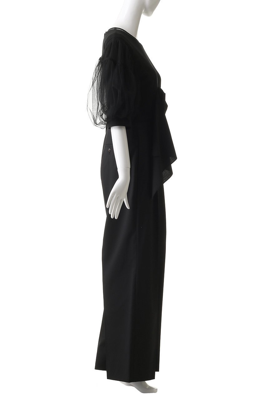 【チカ キサダ/CHIKA KISADA】のチュール コンビ パフスリーブ オールインワン 人気、トレンドファッション・服の通販 founy(ファニー) 　ファッション　Fashion　レディースファッション　Fashion for Women　パンツ　Pants & Trousers　コンビ　Combo, Combination Style　スマート　Smart, Elegant　スリーブ　Sleeve, Long Sleeve / Short Sleeve　センター　Center, Center Line　チュール　Tulip, Tulip Motif　パーティ　Party, Party Style　モダン　Modern, Contemporary　other-3|ID: prp329100004600393 ipo3291000000035764984