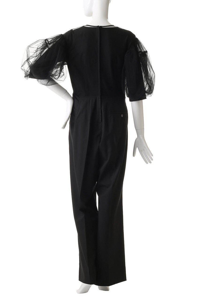 【チカ キサダ/CHIKA KISADA】のチュール コンビ パフスリーブ オールインワン 人気、トレンドファッション・服の通販 founy(ファニー) 　ファッション　Fashion　レディースファッション　Fashion for Women　パンツ　Pants & Trousers　コンビ　Combo, Combination Style　スマート　Smart, Elegant　スリーブ　Sleeve, Long Sleeve / Short Sleeve　センター　Center, Center Line　チュール　Tulip, Tulip Motif　パーティ　Party, Party Style　モダン　Modern, Contemporary　other-4|ID: prp329100004600393 ipo3291000000035764986