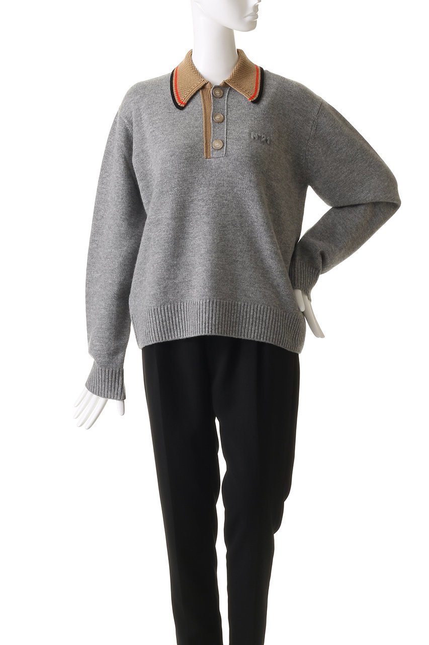 【ヌメロ ヴェントゥーノ/N°21】のポロ ニットトップス 人気、トレンドファッション・服の通販 founy(ファニー) 　ファッション　Fashion　レディースファッション　Fashion for Women　トップス・カットソー　Cut & Sew Tops　ニット　Knit Tops & Sweaters　カジュアルプルオーバー・ニットトップス　Pullovers & Knit Tops / Casual Pullovers　2025年　2025　2025-2026秋冬・A/W　Autumn/Winter 2025–26 AW25–26　スポーティ　Sporty, Casual Athletic　A/W・秋冬　Autumn/Winter　other-2|ID: prp329100004600415 ipo3291000000032703575