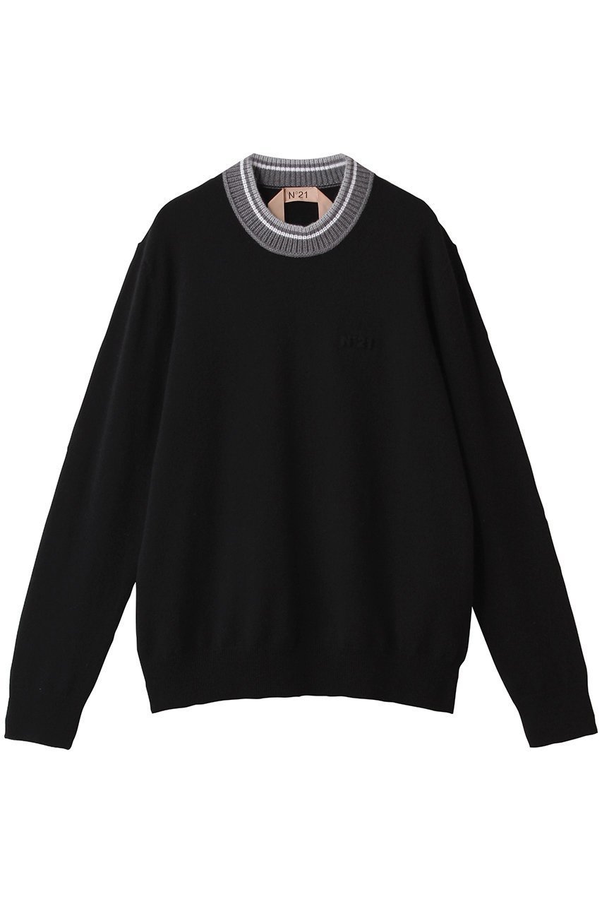 【ヌメロ ヴェントゥーノ/N°21】のクルーネック ニットトップス 人気、トレンドファッション・服の通販 founy(ファニー) 　ファッション　Fashion　レディースファッション　Fashion for Women　トップス・カットソー　Cut & Sew Tops　ニット　Knit Tops & Sweaters　カジュアルプルオーバー・ニットトップス　Pullovers & Knit Tops / Casual Pullovers　シンプル　Simple, Minimal　ボトム　Bottoms, Lower Wear　A/W・秋冬　Autumn/Winter　 other-1|ID: prp329100004600416 ipo3291000000035621972
