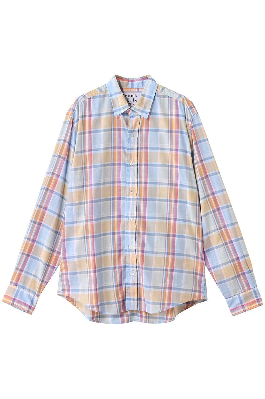 【フランク&アイリーン/Frank&Eileen / MEN】の【MEN】FINBAR イタリアンコットン マルチチェックシャツ インテリア・キッズ・メンズ・レディースファッション・服の通販 founy(ファニー) 　ファッション　Fashion　メンズファッション　Fashion for Men　スラックス　Slacks, Dress Pants　スリーブ　Sleeve, Long Sleeve / Short Sleeve　チェック　Check, Plaid, Tartan　デニム　Denim, Jeans Material　ロング　Long, Long-Length　無地　Plain, Solid Color　オレンジ|ID: prp329100004600434 ipo3291000000035765138