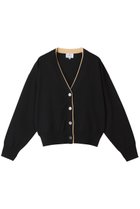 【ランバン オン ブルー/LANVIN en Bleu】のカラーポイントVネックカーディガン 人気、トレンドファッション・服の通販 founy(ファニー) ファッション Fashion レディースファッション Fashion for Women トップス・カットソー Cut & Sew Tops ニット Knit Tops & Sweaters カーディガン・羽織り Layered Style Cardigans Vネックトップス V-Neck Tops / V-Cut Neckline Shirts カーディガン Cardigan, Knitwear シンプル Simple, Minimal thumbnail ブラック|ID: prp329100004600438 ipo3291000000035662068