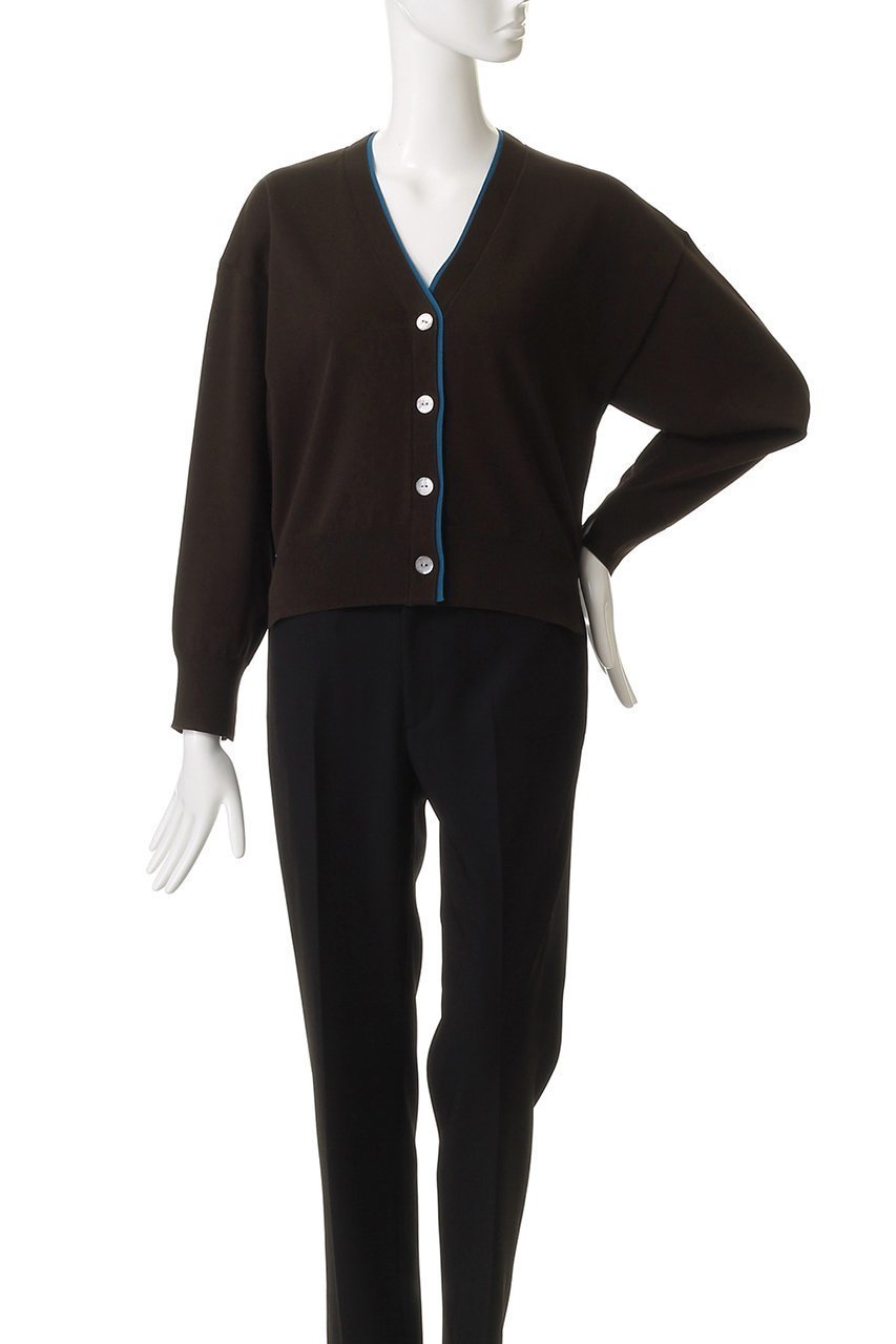 【ランバン オン ブルー/LANVIN en Bleu】のカラーポイントVネックカーディガン 人気、トレンドファッション・服の通販 founy(ファニー) ファッション Fashion レディースファッション Fashion for Women トップス・カットソー Cut & Sew Tops ニット Knit Tops & Sweaters カーディガン・羽織り Layered Style Cardigans Vネックトップス V-Neck Tops / V-Cut Neckline Shirts カーディガン Cardigan, Knitwear シンプル Simple, Minimal other-2|ID: prp329100004600438 ipo3291000000035662070