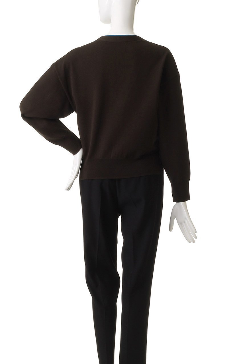 【ランバン オン ブルー/LANVIN en Bleu】のカラーポイントVネックカーディガン 人気、トレンドファッション・服の通販 founy(ファニー) ファッション Fashion レディースファッション Fashion for Women トップス・カットソー Cut & Sew Tops ニット Knit Tops & Sweaters カーディガン・羽織り Layered Style Cardigans Vネックトップス V-Neck Tops / V-Cut Neckline Shirts カーディガン Cardigan, Knitwear シンプル Simple, Minimal other-4|ID: prp329100004600438 ipo3291000000035662073