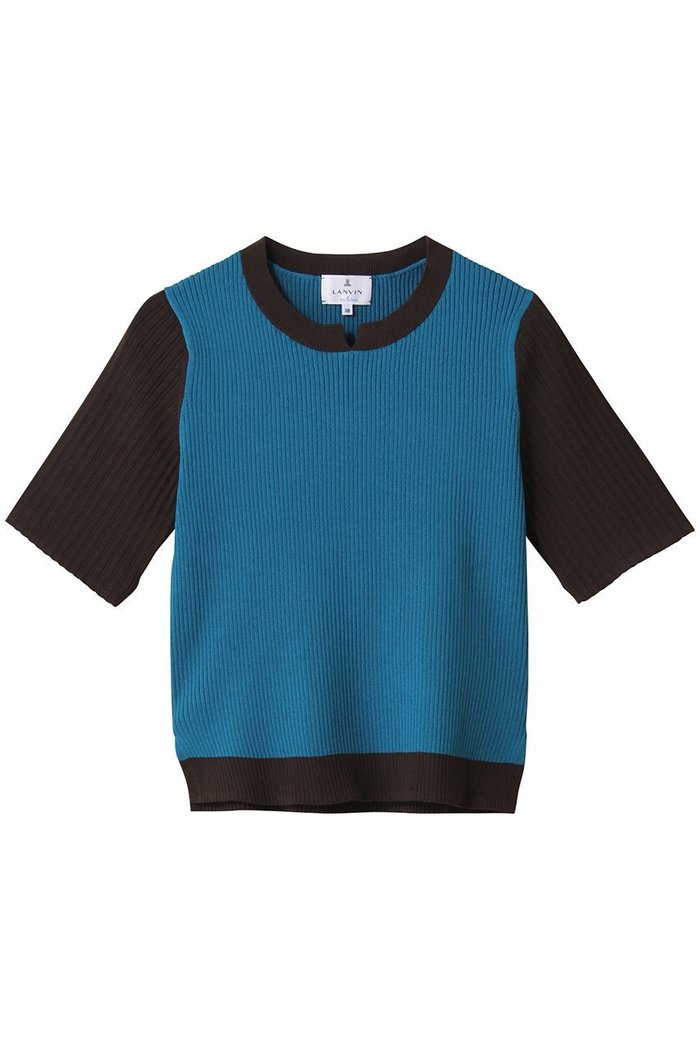 【ランバン オン ブルー/LANVIN en Bleu】のカラーブロックリブニット インテリア・キッズ・メンズ・レディースファッション・服の通販 founy(ファニー) https://founy.com/ ファッション Fashion レディースファッション Ladies' Fashion Online トップス・カットソー Cut & Sew Tops ニット Knit Tops & Sweaters プルオーバー Pullovers ジャケット Jacket フィット Fit ブロック Block ベスト Vest 半袖 Short Sleeve NEW・新作・新着・新入荷 New Arrivals |ID: prp329100004600440 ipo3291000000032703748