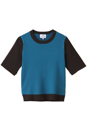 【ランバン オン ブルー/LANVIN en Bleu】 カラーブロックリブニット人気、トレンドファッション・服の通販 founy(ファニー) ファッション Fashion レディースファッション Fashion for Women トップス・カットソー Cut & Sew Tops ニット Knit Tops & Sweaters カジュアルプルオーバー・ニットトップス Pullovers & Knit Tops / Casual Pullovers ジャケット Jacket, Outerwear フィット Fit, Slim Fit ブロック Block, Solid Block Pattern ベスト Vest, Waistcoat 半袖 Short Sleeve, Half Sleeve 新作・新入荷 New Arrivals / New In |ID:prp329100004600440