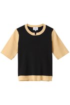 【ランバン オン ブルー/LANVIN en Bleu】のカラーブロックリブニット ブラック|ID: prp329100004600440 ipo3291000000032703750