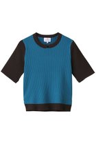 【ランバン オン ブルー/LANVIN en Bleu】のカラーブロックリブニット 人気、トレンドファッション・服の通販 founy(ファニー) ファッション Fashion レディースファッション Fashion for Women トップス・カットソー Cut & Sew Tops ニット Knit Tops & Sweaters カジュアルプルオーバー・ニットトップス Pullovers & Knit Tops / Casual Pullovers ジャケット Jacket, Outerwear フィット Fit, Slim Fit ブロック Block, Solid Block Pattern ベスト Vest, Waistcoat 半袖 Short Sleeve, Half Sleeve thumbnail ブルー|ID: prp329100004600440 ipo3291000000035662077