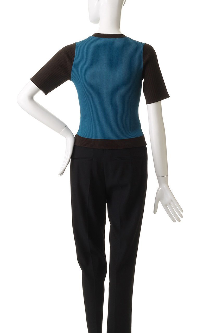 【ランバン オン ブルー/LANVIN en Bleu】のカラーブロックリブニット 人気、トレンドファッション・服の通販 founy(ファニー) 　ファッション　Fashion　レディースファッション　Fashion for Women　トップス・カットソー　Cut & Sew Tops　ニット　Knit Tops & Sweaters　カジュアルプルオーバー・ニットトップス　Pullovers & Knit Tops / Casual Pullovers　ジャケット　Jacket, Outerwear　フィット　Fit, Slim Fit　ブロック　Block, Solid Block Pattern　ベスト　Vest, Waistcoat　半袖　Short Sleeve, Half Sleeve　other-4|ID: prp329100004600440 ipo3291000000035777567