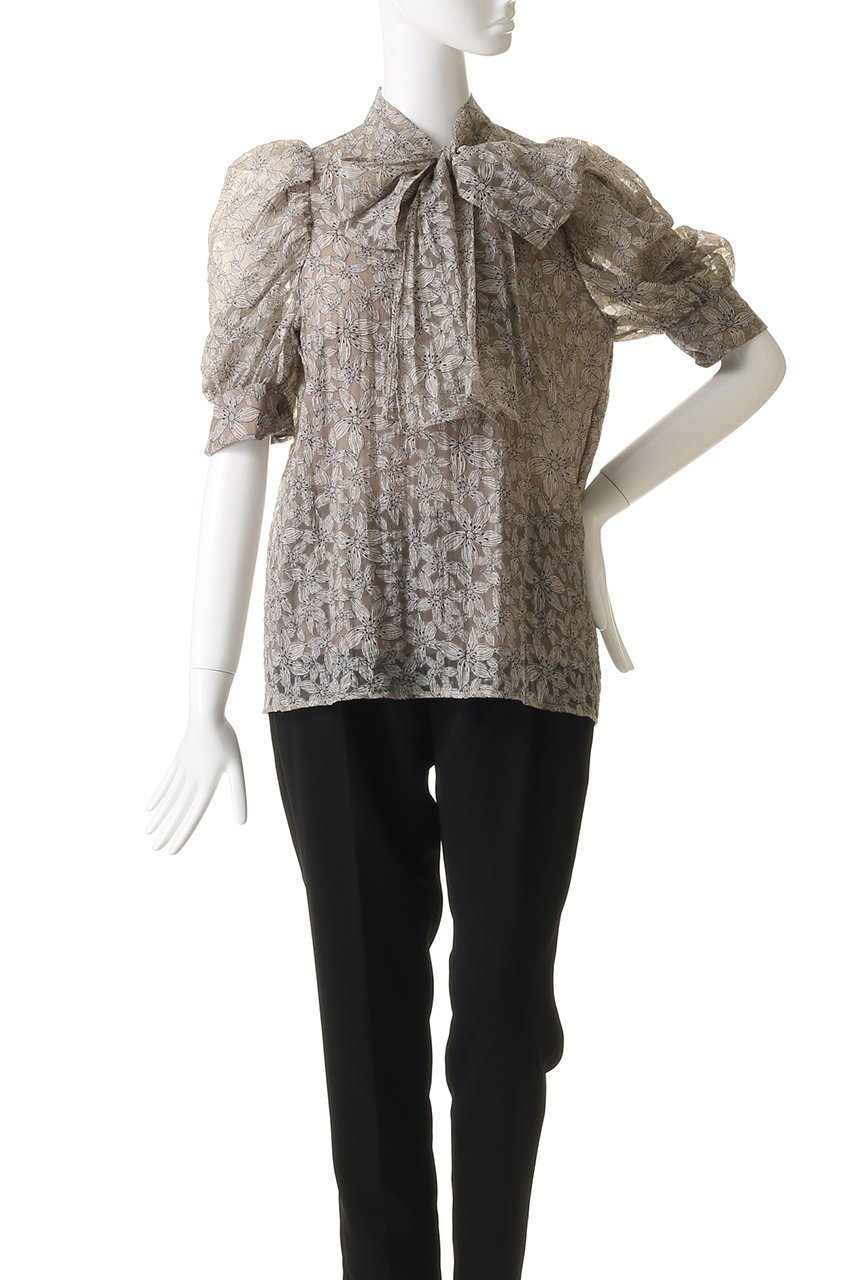 【コルコバード/CORCOVADO】のオパールトリュフブラウス 人気、トレンドファッション・服の通販 founy(ファニー) 　ファッション　Fashion　レディースファッション　Fashion for Women　トップス・カットソー　Cut & Sew Tops　シャツ・ブラウス・オフィスカジュアル　Elegant Blouses & Button-Ups　オケージョン　Occasion Wear　ギャザー　Gathered, Ruffled　ショート　Short, Short Length　スリーブ　Sleeve, Long Sleeve / Short Sleeve　フラワー　Flower, Floral　プリント　Print, Printed Pattern　リボン　Ribbon, Bow　リュクス　Luxury, Elegant, High-End, Chic　other-2|ID: prp329100004600447 ipo3291000000035765156