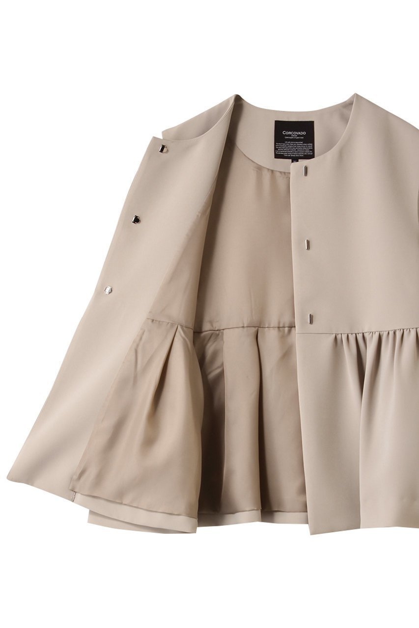 【コルコバード/CORCOVADO】のダブルクロスペプラムジレ 人気、トレンドファッション・服の通販 founy(ファニー) 　ファッション　Fashion　レディースファッション　Fashion for Women　アウター　Coat / Outerwear Collection　レディースジャケット・軽アウター　Jackets　ジャケット　Jacket, Outerwear　ダブル　Double, Double-Breasted　フォーマル　Formal, Dressy　ベスト　Vest, Waistcoat　ペプラム　Peplum, Flared Hem　エレガント 上品　Elegant　other-6|ID: prp329100004600448 ipo3291000000036745489