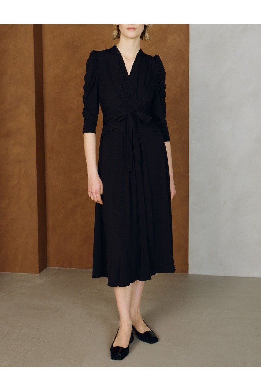 【コルコバード/CORCOVADO】のマイルドドライスムースカシュクールドレス 人気、トレンドファッション・服の通販 founy(ファニー) 　ファッション　Fashion　レディースファッション　Fashion for Women　ワンピース　Dresses　フォーマル・パーティードレス・結婚式用ドレス　Elegant & Casual Dresses　チュニック　Tunic Tops & Dresses　エレガント 上品　Elegant　カシュクール　Wrap Design　スリーブ　Sleeve, Long Sleeve / Short Sleeve　チュニック　Tunic, Long Top　デコルテ　Décolleté, Neckline　ドレス　Dress, One-Piece　ドレープ　Drape, Draping Fabric　リボン　Ribbon, Bow　リュクス　Luxury, Elegant, High-End, Chic　新作・新入荷　New Arrivals / New In　other-6|ID: prp329100004600456 ipo3291000000032703931