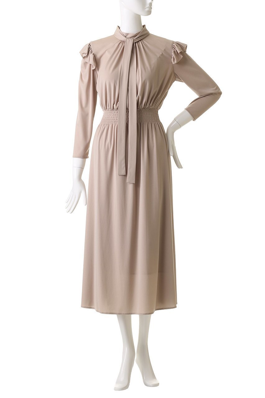 【コルコバード/CORCOVADO】のマイルドドライスムースボウタイドレス 人気、トレンドファッション・服の通販 founy(ファニー) 　ファッション　Fashion　レディースファッション　Fashion for Women　ワンピース　Dresses　フォーマル・パーティードレス・結婚式用ドレス　Elegant & Casual Dresses　チュニック　Tunic Tops & Dresses　なめらか　Smooth, Silky Texture　チュニック　Tunic, Long Top　ドレス　Dress, One-Piece　フリル　Frill, Ruffle　エレガント 上品　Elegant　other-2|ID: prp329100004600457 ipo3291000000035765279