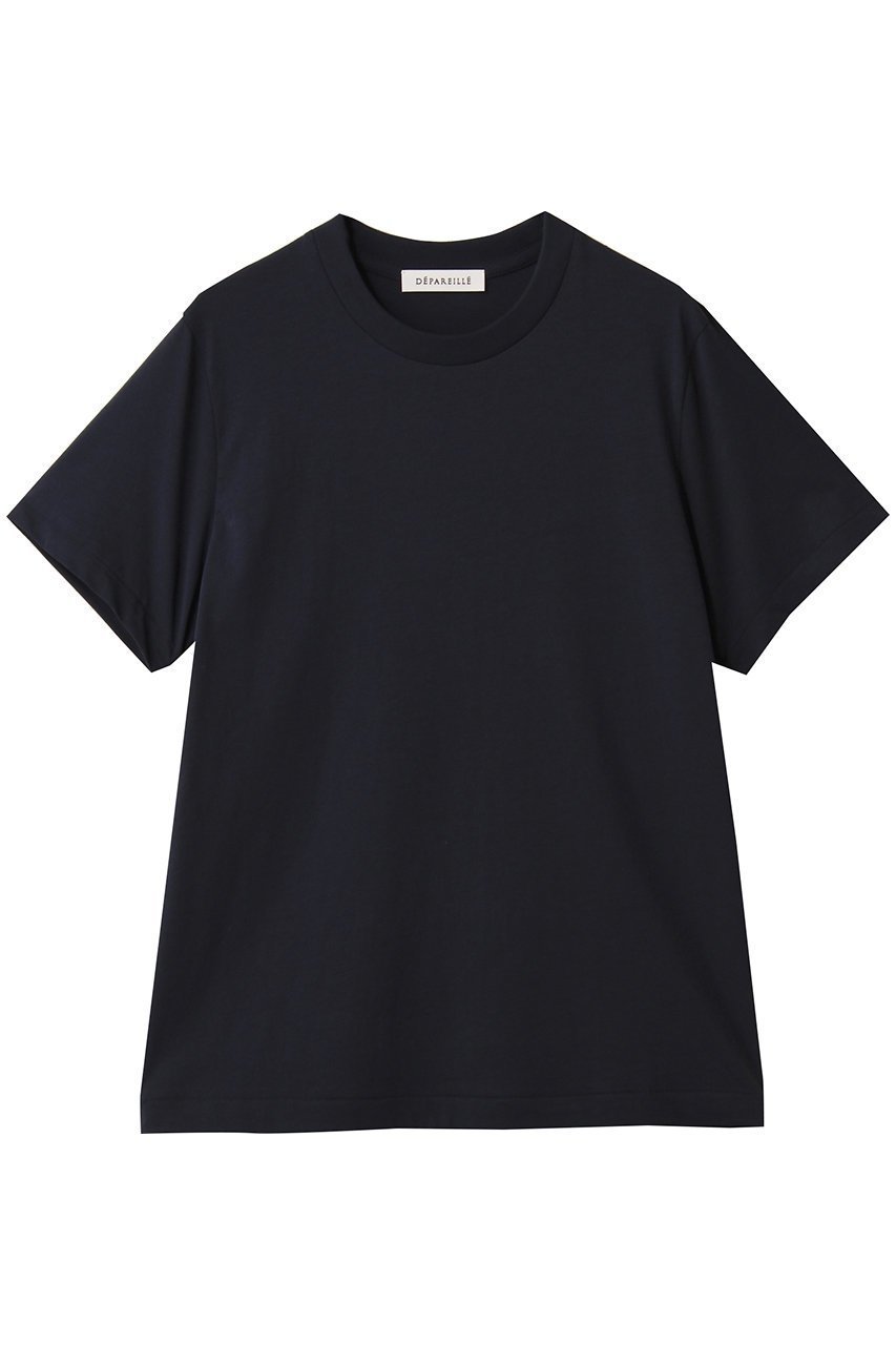 【デパリエ/DEPAREILLE】のジャージークルーネックTシャツ インテリア・キッズ・メンズ・レディースファッション・服の通販 founy(ファニー) 　ファッション　Fashion　レディースファッション　Fashion for Women　トップス・カットソー　Cut & Sew Tops　シャツ・ブラウス・オフィスカジュアル　Elegant Blouses & Button-Ups　ロングTシャツ・Tシャツ　Longline T-Shirts & Tees　カットソー・ベーシックTシャツ　Cut-and-Sewn Tops / Stretch Tees & Basics　2025年　2025　2025-2026秋冬・A/W　Autumn/Winter 2025–26 AW25–26　インナー　Innerwear　コンパクト　Compact, Small Size　ショート　Short, Short Length　ジャケット　Jacket, Outerwear　スリーブ　Sleeve, Long Sleeve / Short Sleeve　夏　Summer　定番　Standard, Basic Item　A/W・秋冬　Autumn/Winter　ネイビー|ID: prp329100004600458 ipo3291000000032703944