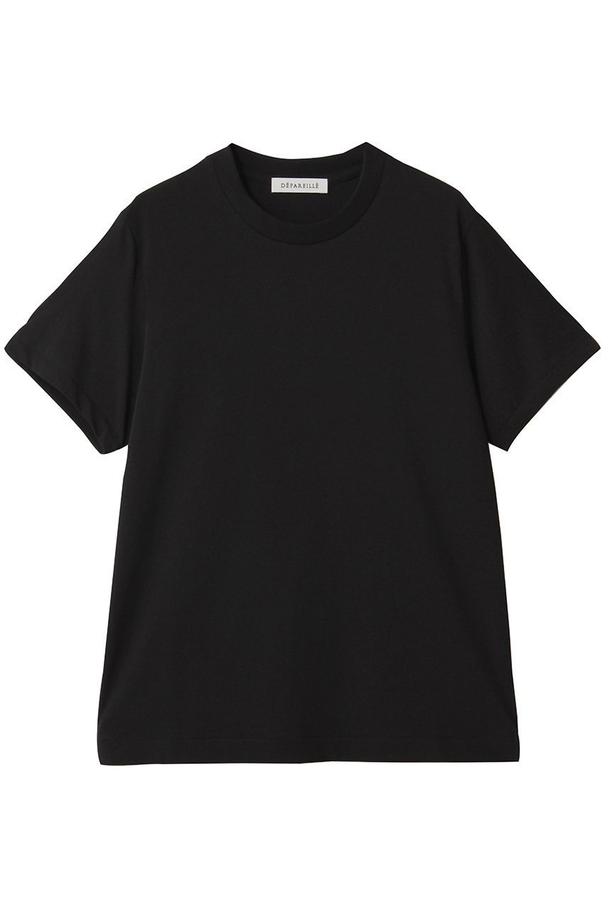 【デパリエ/DEPAREILLE】のジャージークルーネックTシャツ インテリア・キッズ・メンズ・レディースファッション・服の通販 founy(ファニー) 　ファッション　Fashion　レディースファッション　Fashion for Women　トップス・カットソー　Cut & Sew Tops　シャツ・ブラウス・オフィスカジュアル　Elegant Blouses & Button-Ups　ロングTシャツ・Tシャツ　Longline T-Shirts & Tees　カットソー・ベーシックTシャツ　Cut-and-Sewn Tops / Stretch Tees & Basics　2025年　2025　2025-2026秋冬・A/W　Autumn/Winter 2025–26 AW25–26　インナー　Innerwear　コンパクト　Compact, Small Size　ショート　Short, Short Length　ジャケット　Jacket, Outerwear　スリーブ　Sleeve, Long Sleeve / Short Sleeve　夏　Summer　定番　Standard, Basic Item　A/W・秋冬　Autumn/Winter　ブラック|ID: prp329100004600458 ipo3291000000032703945