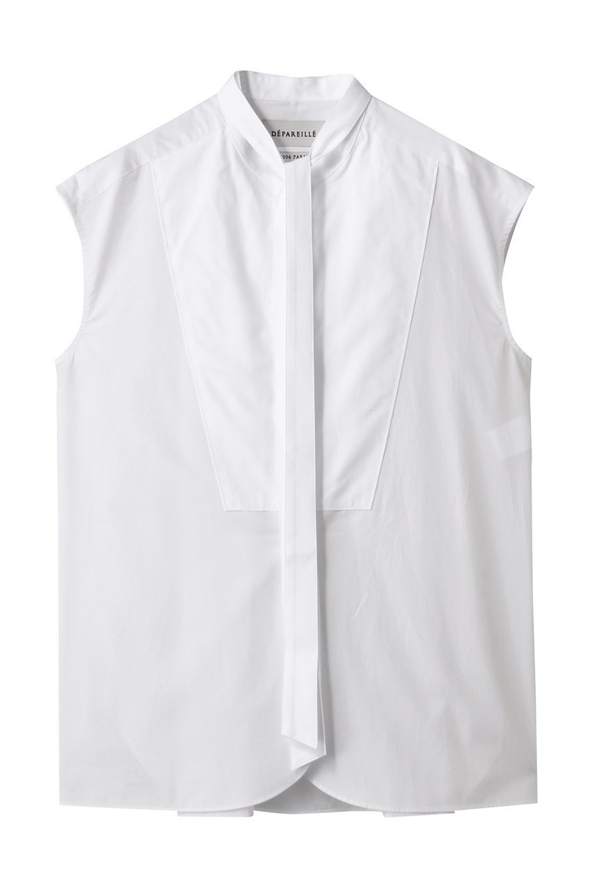 【デパリエ/DEPAREILLE】のタイプライターボウノースリーブブラウス 人気、トレンドファッション・服の通販 founy(ファニー) 　ファッション　Fashion　レディースファッション　Fashion for Women　トップス・カットソー　Cut & Sew Tops　キャミソール&ノースリーブ　Camisoles & Sleeveless Tops　シャツ・ブラウス・オフィスカジュアル　Elegant Blouses & Button-Ups　2025年　2025　2025-2026秋冬・A/W　Autumn/Winter 2025–26 AW25–26　エレガント 上品　Elegant　カーディガン　Cardigan, Knitwear　ギャザー　Gathered, Ruffled　ジャケット　Jacket, Outerwear　タイプライター　Typewriter Fabric, Crisp Cotton　ノースリーブ　Sleeveless, No-Sleeve　A/W・秋冬　Autumn/Winter　ビジネス 仕事 通勤　Business / Work / Commuting　 other-1|ID: prp329100004600459 ipo3291000000032703950