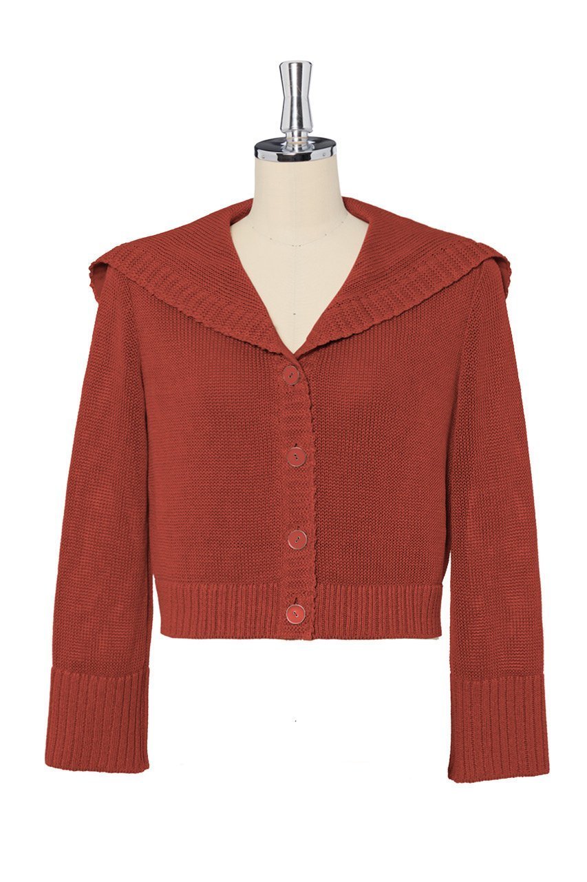 【デイジーリン/DAISY LIN】のCardigan “Hampton Sailor” インテリア・キッズ・メンズ・レディースファッション・服の通販 founy(ファニー) 　ファッション　Fashion　レディースファッション　Fashion for Women　トップス・カットソー　Cut & Sew Tops　ニット　Knit Tops & Sweaters　カーディガン・羽織り　Layered Style Cardigans　カーディガン　Cardigan, Knitwear　シルバー　Silver, Metallic Silver　ストレート　Straight, Straight Cut　リラックス　Relax, Relaxed Fit　夏　Summer　エレガント 上品　Elegant　新作・新入荷　New Arrivals / New In　マチュアテラコッタ|ID: prp329100004600461 ipo3291000000032704230