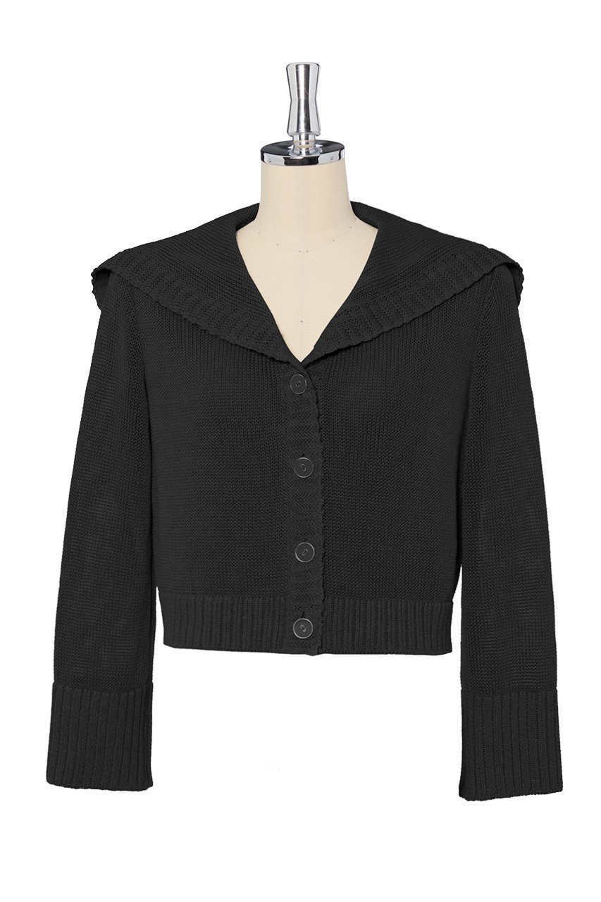 【デイジーリン/DAISY LIN】のCardigan “Hampton Sailor” インテリア・キッズ・メンズ・レディースファッション・服の通販 founy(ファニー) ファッション Fashion レディースファッション Fashion for Women トップス・カットソー Cut & Sew Tops ニット Knit Tops & Sweaters カーディガン・羽織り Layered Style Cardigans カーディガン Cardigan, Knitwear シルバー Silver, Metallic Silver ストレート Straight, Straight Cut リラックス Relax, Relaxed Fit 夏 Summer エレガント 上品 Elegant ブラックブラック|ID: prp329100004600461 ipo3291000000036118438